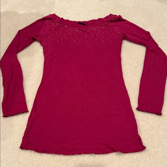 Express Y2K Elegant Women's Tunic Magenta Top - Picture 1 of 4